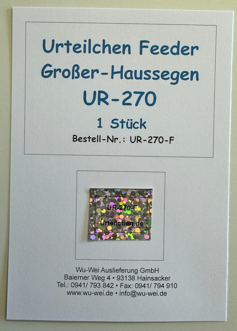 Feeder Urteilchen Der große Haussegen Feeder Urteilchen Der große Haussegen