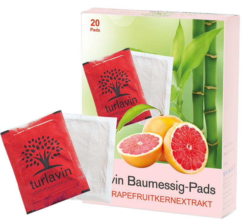 TUR-06 Turlavin Baumessig-Pads mit Grapefruitkernextrakt (Pack mit 20 Pads)