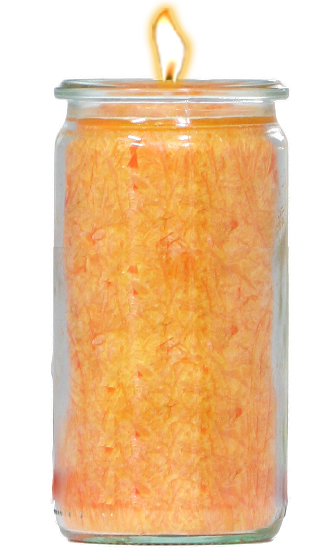 G-7621 Herzlicht-Kerze orange 13 x 6 cm