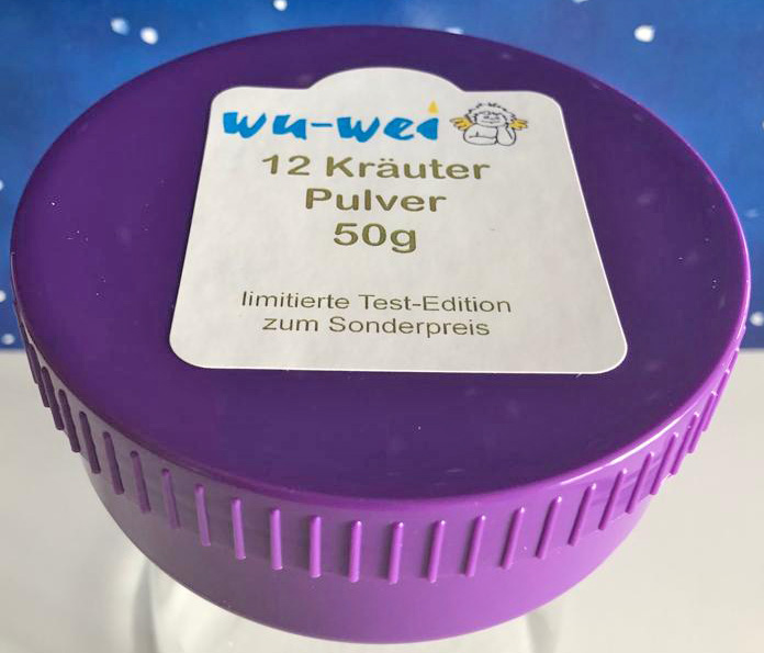 12-Kraeuter-Pulver-Dose-50g-von-seitlich 12-Kräuter-Urteilchen-Pulver 50 g limitierte Menge