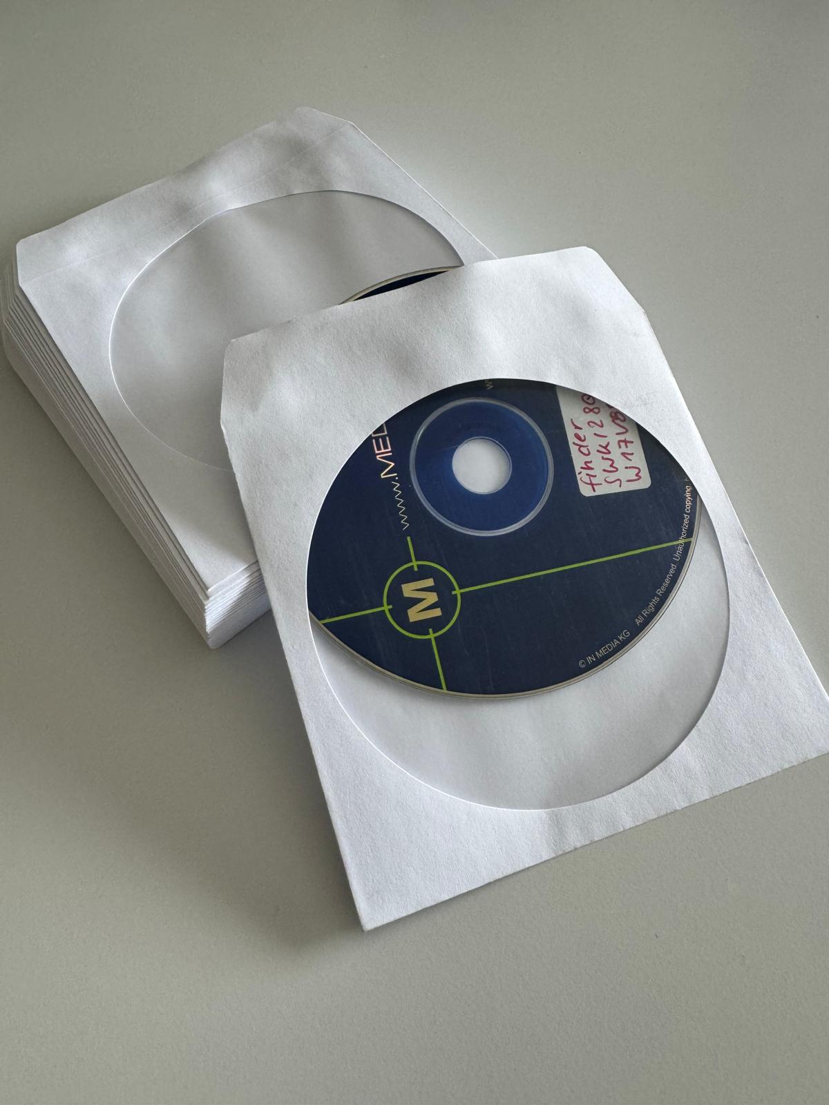 CD Hüllen aus Papier mit Fenster selbstkelbend 50 Stück