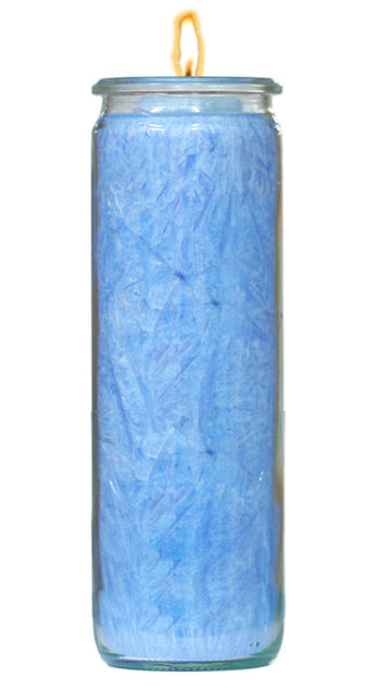 G-765 Herzlicht-Kerze hellblau 20 x 6 cm