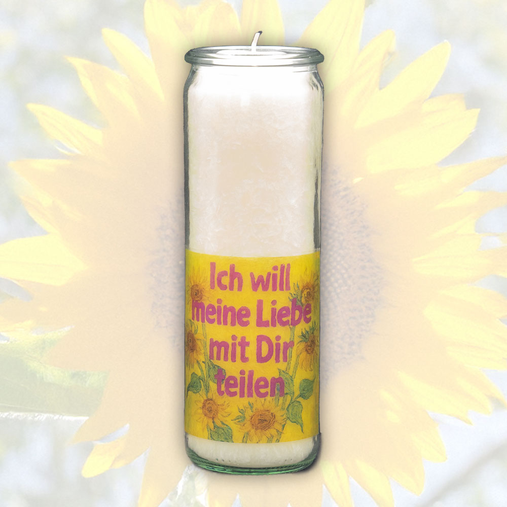 Herzlichtkerze Ich will meine Liebe mit dir teilen 20 cm x 6 cm Herzlichtkerze Ich will meine Liebe mit dir teilen 20 cm x 6 cm