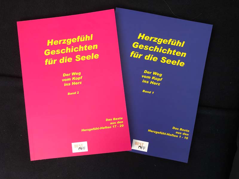 Beide-Titelbilder-fuer-WEB Herzgefühl - für die neue Erde Band 1 und 2 - Die schönsten Beiträge