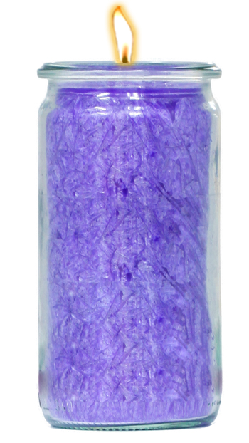 N-7671 Herzlicht-Kerze violett 13 x 6 cm