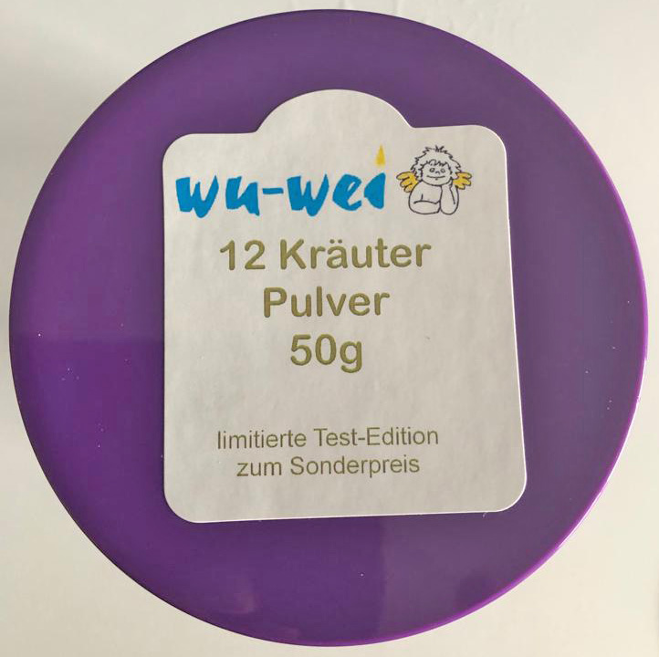 12-Kraeuter-Pulver-Dose-50g-von-oben 12-Kräuter-Urteilchen-Pulver 50 g limitierte Menge