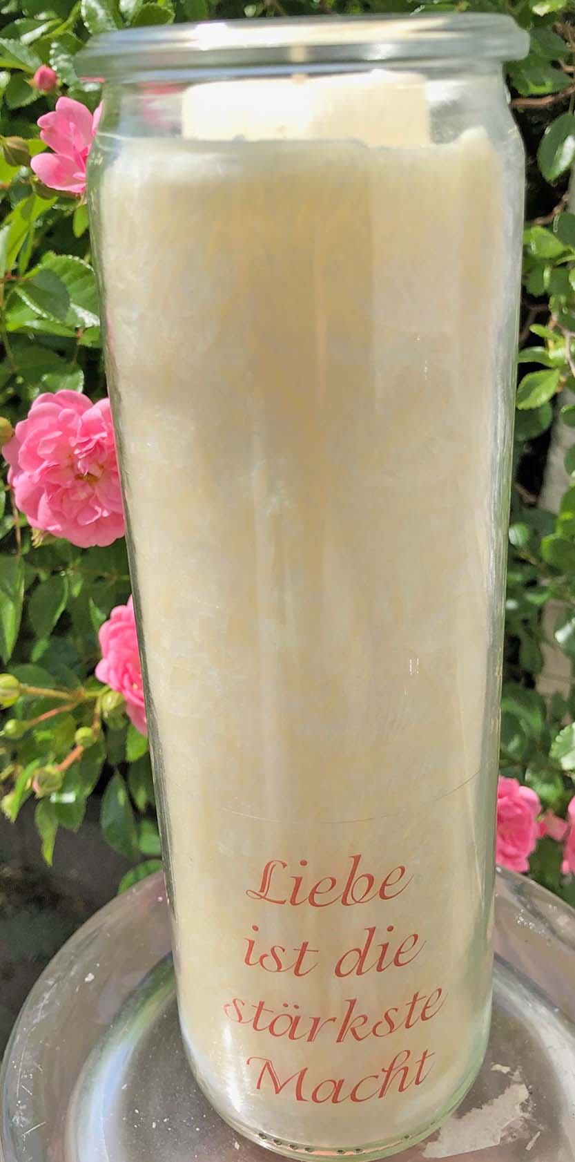 G-730bweb Herzlicht-Kerze -Liebe ist die stärkste Macht - 20 x 6 cm