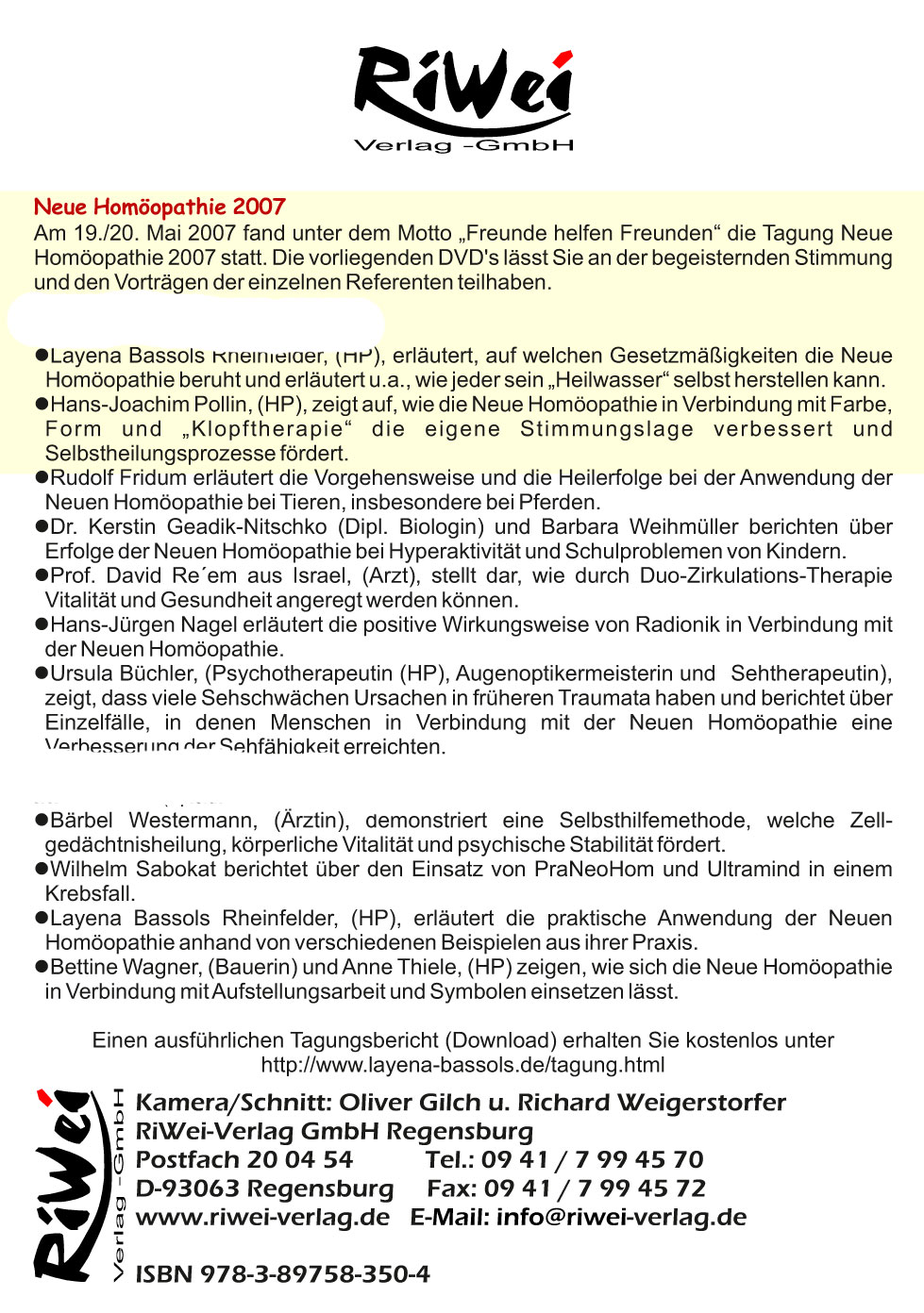 SA-352Neue-Homoeopathie-2007-kurz-web2 Tagung Neue Homöopathie 2007 Kurzfassung - Film Download