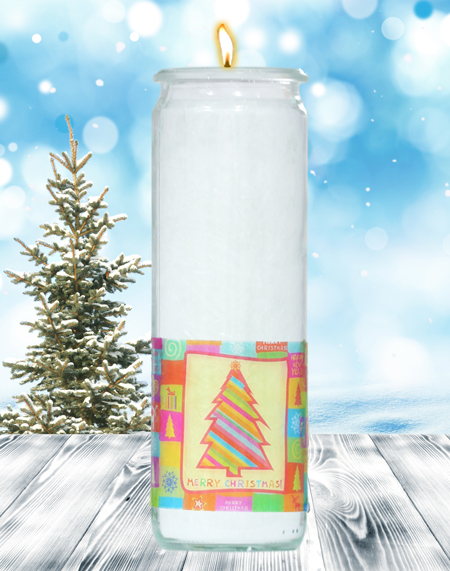 Herzlicht-Merry-Christmas Herzlicht-Kerze -Merry Christmas- Motiv 1 im Glas 20x6 cm