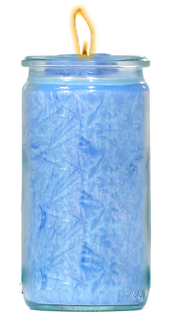 G-7651 Herzlicht-Kerze hellblau 13 x 6 cm
