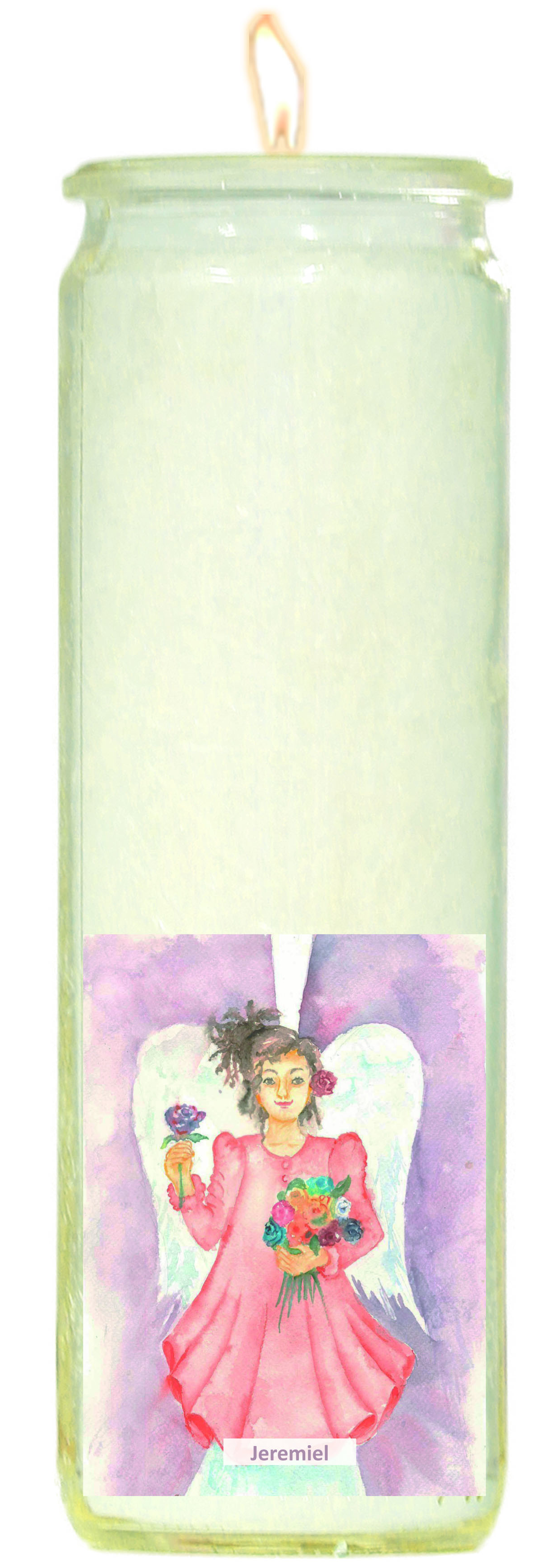 Kerze_Jeremiel-gross Herzlicht-Kerze -Erzengel Jeremiel - 20 x 6 cm